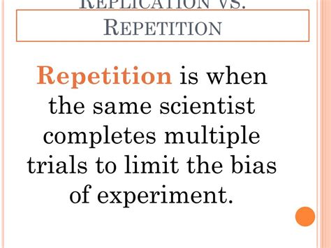 what is repetition in science.